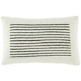thumbnail image 1 of SAFAVIEH Faye 12" x 20" Contemporary Ivory/Black Striped Cotton Decorative Pillow, 1 of 1