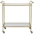 thumbnail image 1 of SAFAVIEH Felicity 2-Tier Classic Bar Cart with Handle and Casters, Gold/Mirror, 1 of 3
