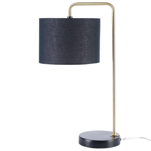 SAFAVIEH Felton 21 in. Art Deco Table Lamp with USB Port, Gold/Black