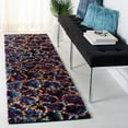 thumbnail image 1 of Safavieh Fiesta Abram Geometric Shag Runner Rug, Turquoise/Multi, 2'3" x 6', 1 of 6