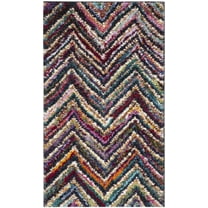 SAFAVIEH Fiesta Elijah Chevron Shag Area Rug, Multi, 2'3" x 4'