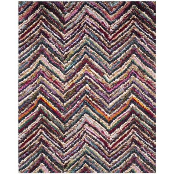 SAFAVIEH Fiesta Elijah Colorful Chevron Shag Area Rug, Multi, 8' x 10'