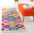 thumbnail image 1 of Safavieh Fiesta Frona Geometric Shag Runner Rug, Cream/Multi, 2'3" x 8', 1 of 9