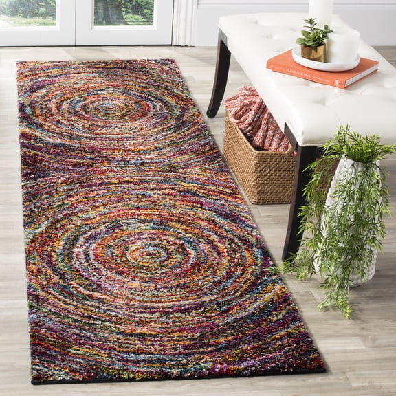 Safavieh Fiesta Lacklan Geometric Shag Runner Rug, Multi, 2'3" x 6'
