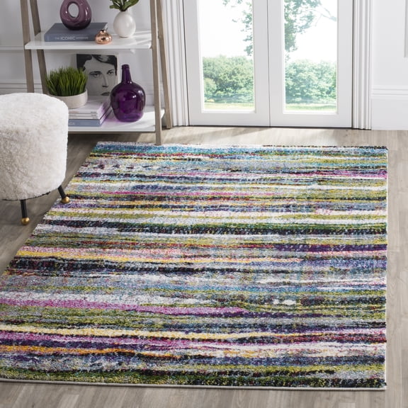Safavieh Fiesta Willie Striped Shag Area Rug, Multi, 4' x 6'