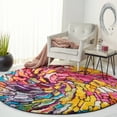 thumbnail image 1 of Safavieh Fiesta Stamen Abstract Shag Area Rug, Multi, 6'7" x 6'7" Round, 1 of 7