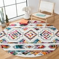thumbnail image 1 of Safavieh Fiesta Shag Geometric Shag Area Rug, Cream/Multi, 6'7" x 6'7" Round, 1 of 12