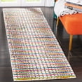thumbnail image 1 of Safavieh Fiesta Shag Striped Shag Runner Rug, Cream/Multi, 2'3" x 8', 1 of 9