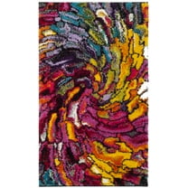 SAFAVIEH Fiesta Stamen Abstract Shag Area Rug, Multi, 2'3" x 4'