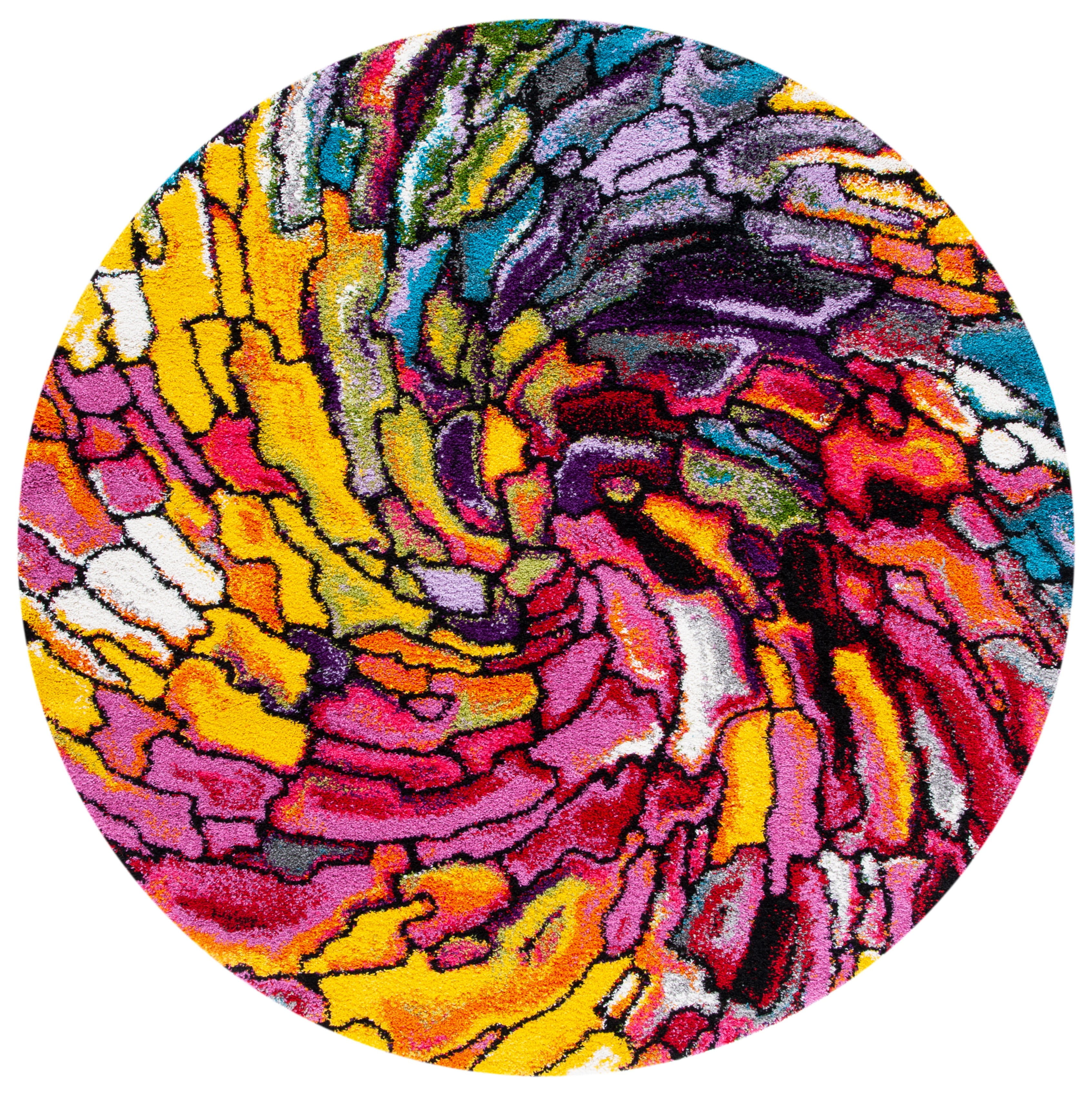 Fiesta Multi-Color Abstract Shag Area Rug