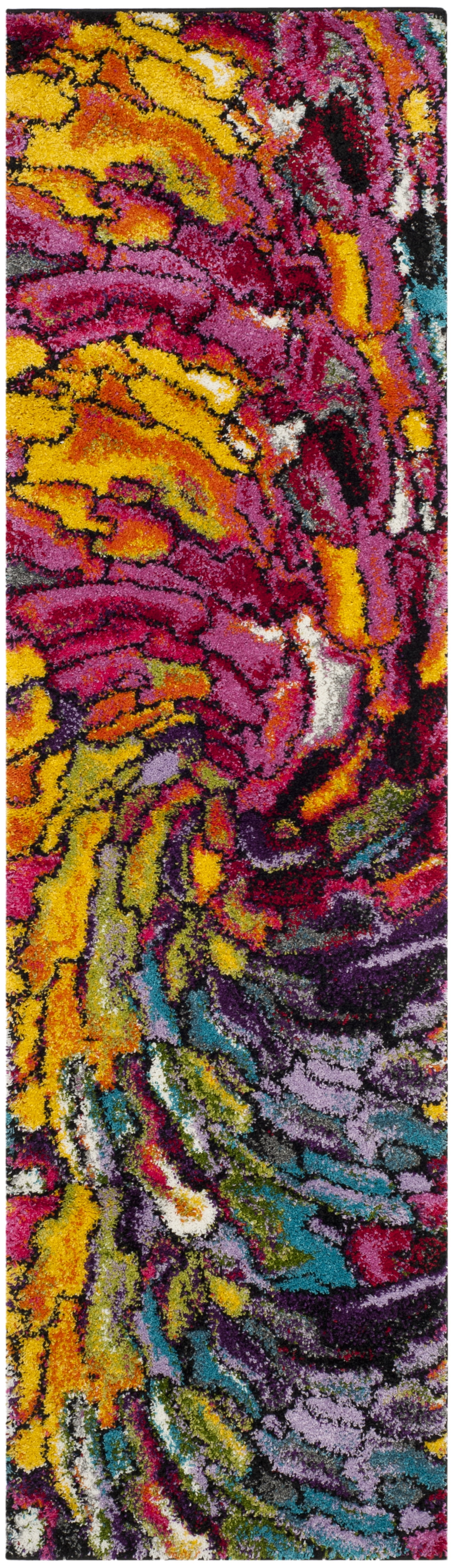SAFAVIEH Fiesta Stamen Abstract Shag Runner Rug Multi 2 3 X 10 safavieh-fiesta-stamen-abstract-shag-runner-rug-multi-2-3-x-10