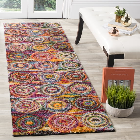 Safavieh Fiesta Winchester Geometric Shag Runner Rug, Multi, 2'3" x 8'