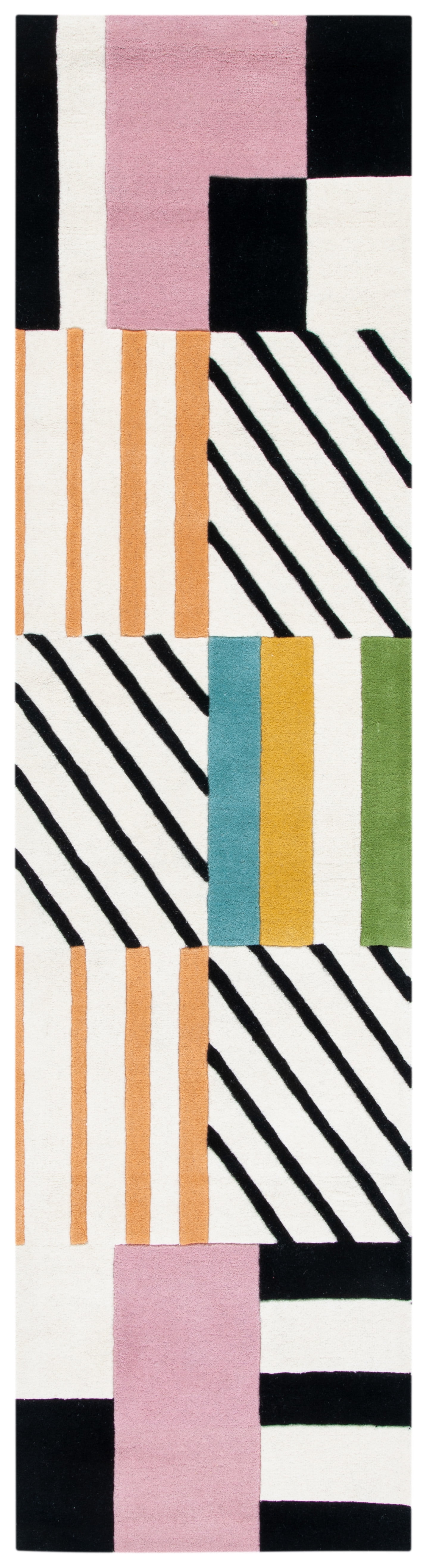 SAFAVIEH Fifth Avenue Bronagh Geometric Runner Rug, Ivory/Black, 2'3" x 7'