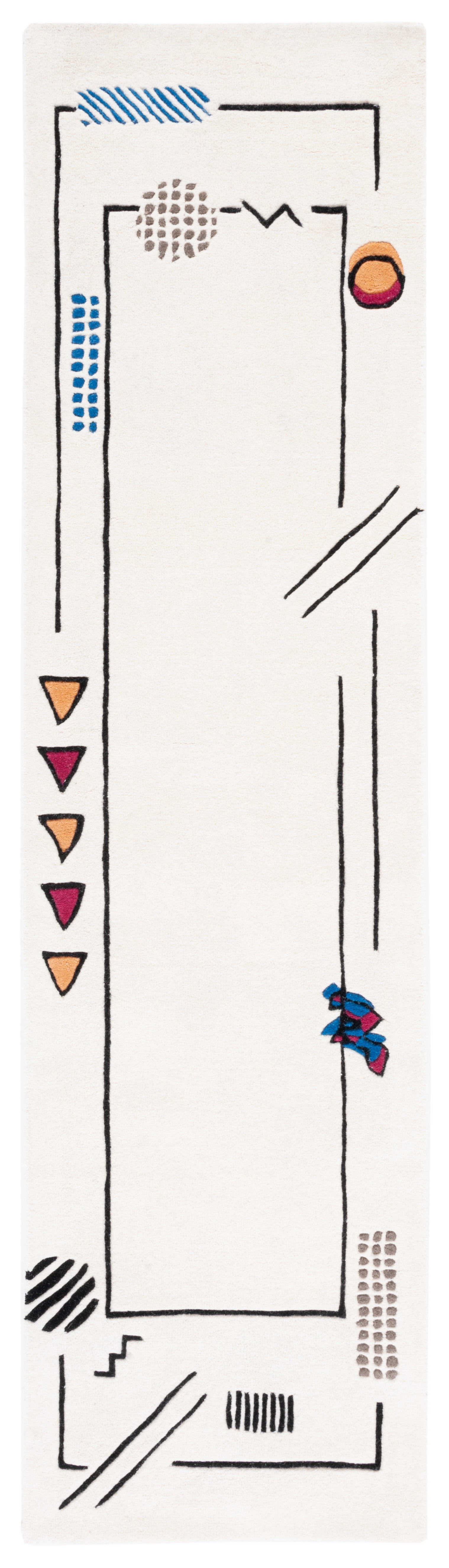 SAFAVIEH Fifth Avenue Cynthia Abstract Runner Rug, Ivory/Blue, 2'3" x 9'