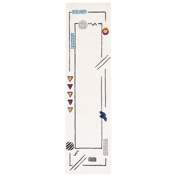 SAFAVIEH Fifth Avenue Cynthia Abstract Runner Rug, Ivory/Blue, 2'3" x 9'