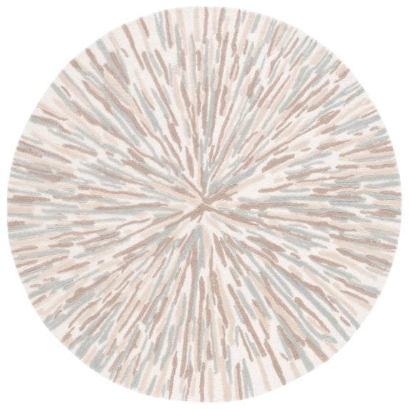 SAFAVIEH Fifth Avenue Davina Abstract Area Rug, Ivory/Grey, 4' x 4' Round