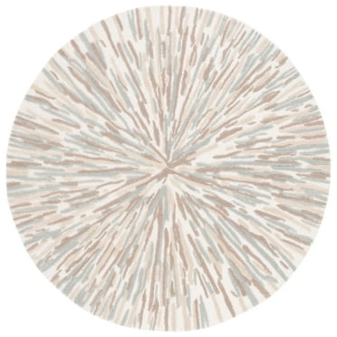 SAFAVIEH Fifth Avenue Davina Abstract Area Rug, Ivory/Grey, 6' x 6' Round
