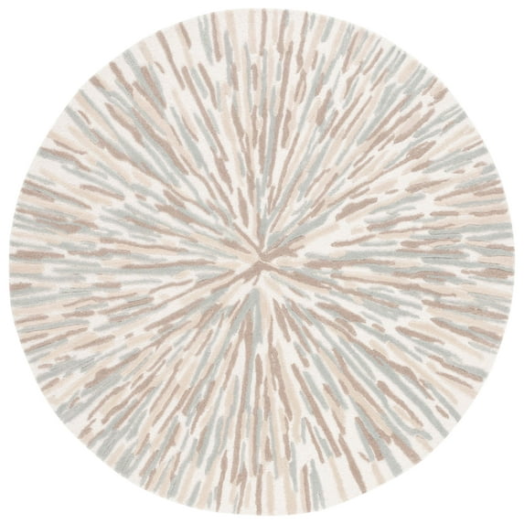 SAFAVIEH Fifth Avenue Davina Abstract Area Rug, Ivory/Grey, 6' x 6' Round
