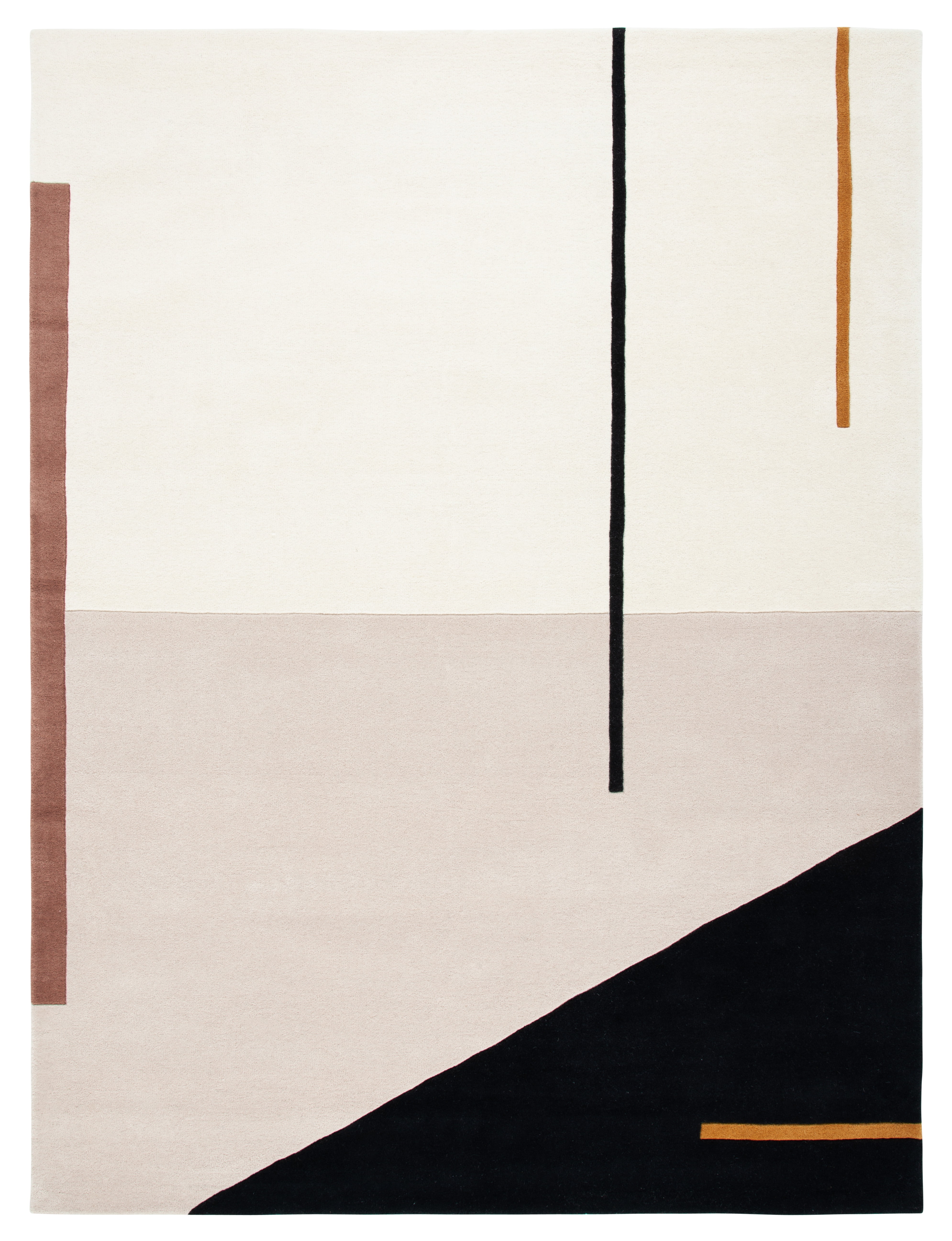 Handmade Tufted Wool Rectangular Black Abstract Area Rug 68x22