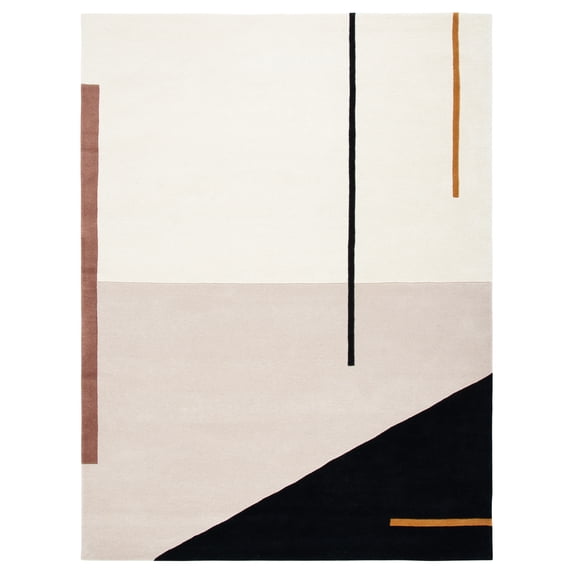 SAFAVIEH Fifth Avenue Dawa Abstract Area Rug, Ivory/Black, 11' x 15'
