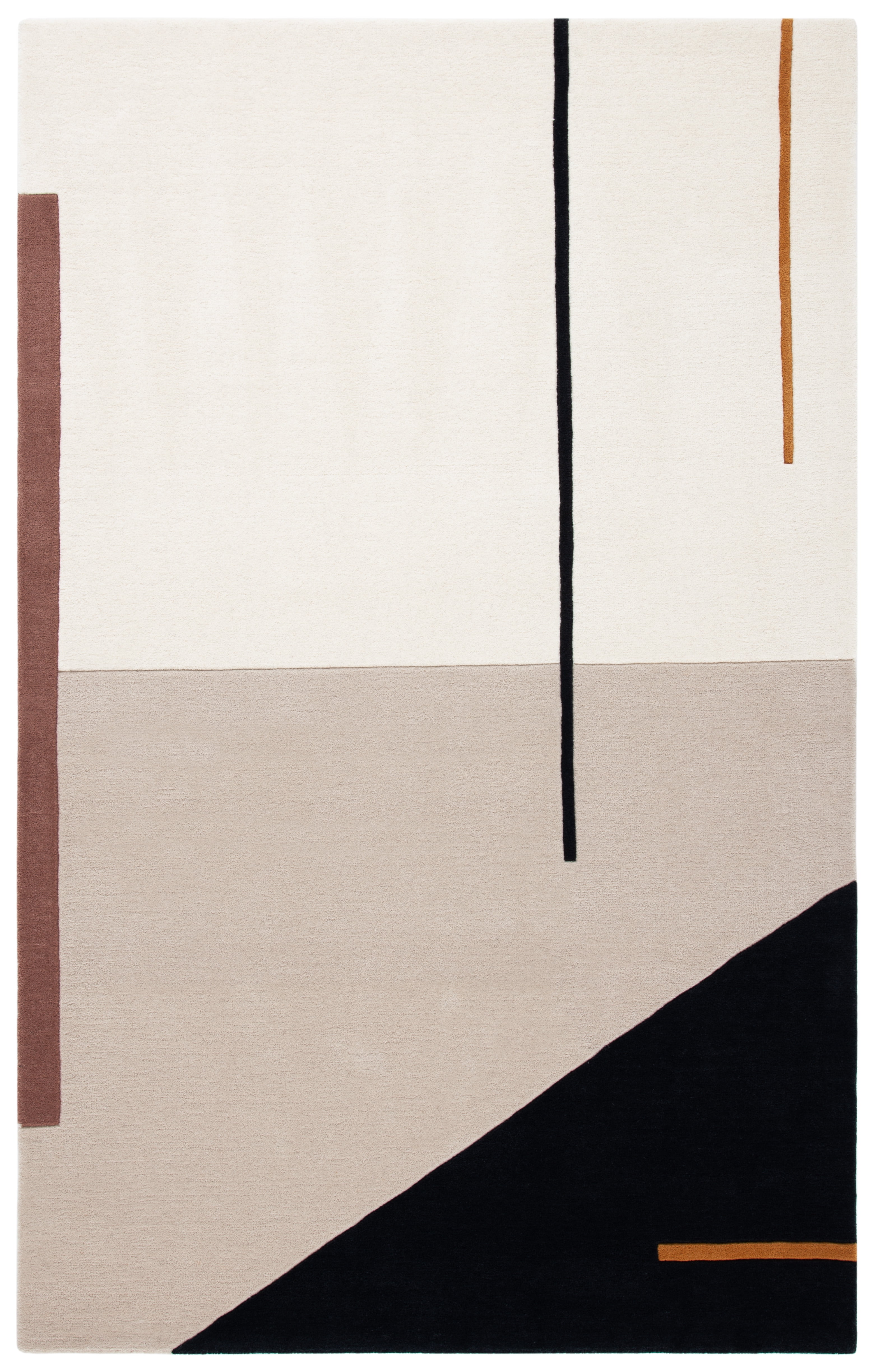 Handmade Black Round Tufted Wool and Silk Rug, 2' x 3'