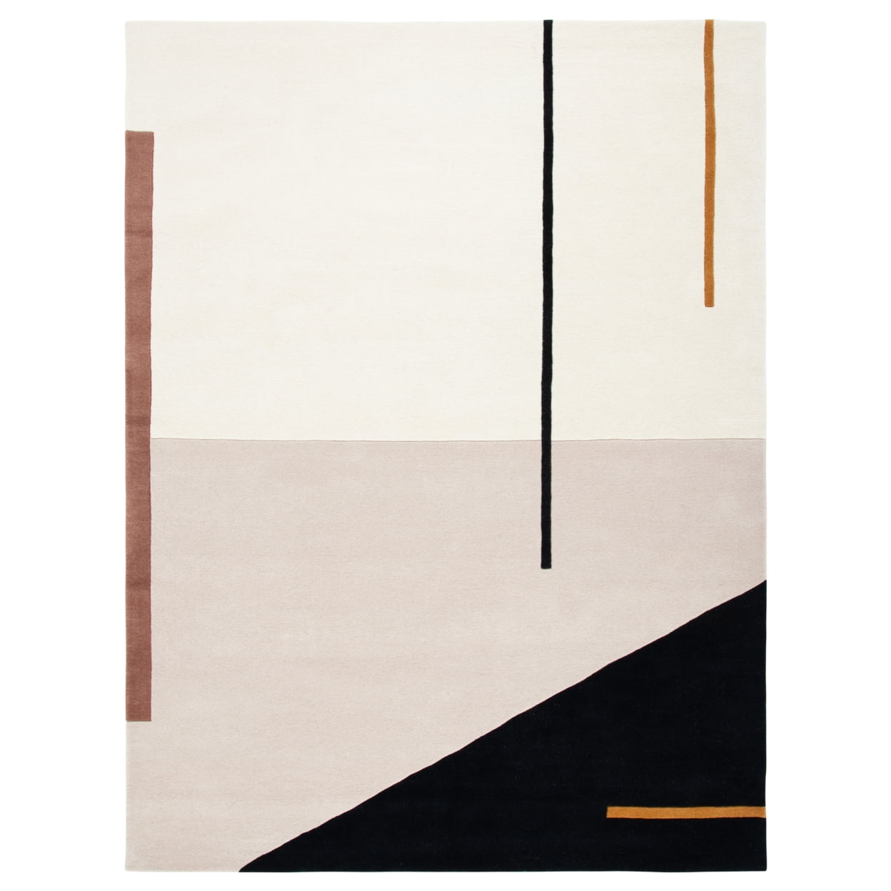 Handmade Black Round Tufted Wool and Silk Rug, 2' x 3'