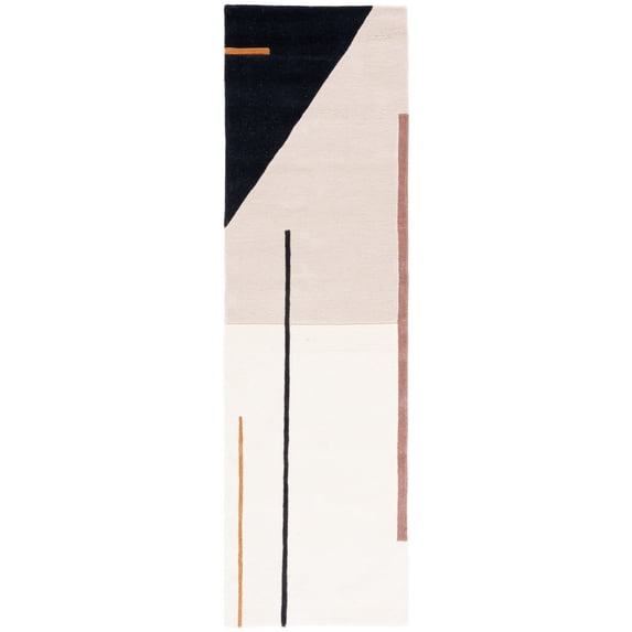 SAFAVIEH Fifth Avenue Dawa Abstract Runner Rug, Ivory/Black, 2'3" x 8'