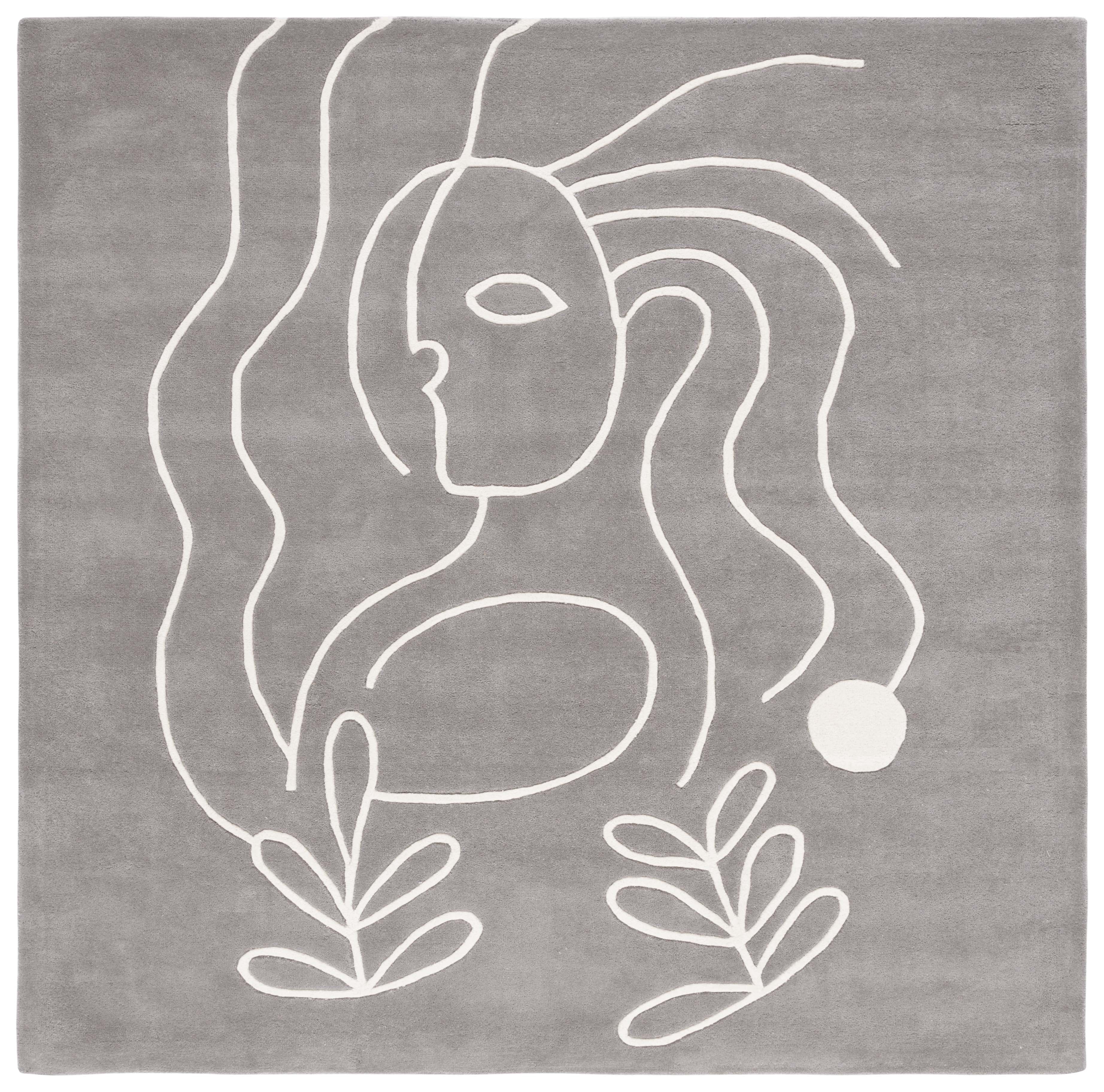 SAFAVIEH Fifth Avenue Dawson Abstract Area Rug, Grey/Ivory, 7' x 7' Square