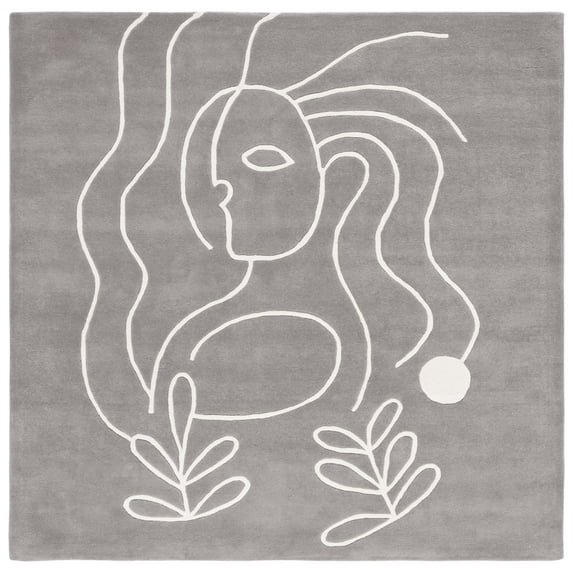 SAFAVIEH Fifth Avenue Dawson Abstract Area Rug, Grey/Ivory, 7' x 7' Square