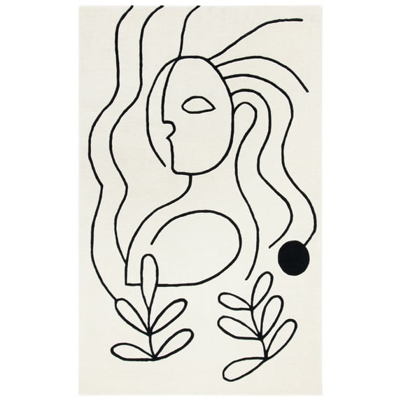 SAFAVIEH Fifth Avenue Dawson Abstract Area Rug, Ivory/Black, 5' x 8'