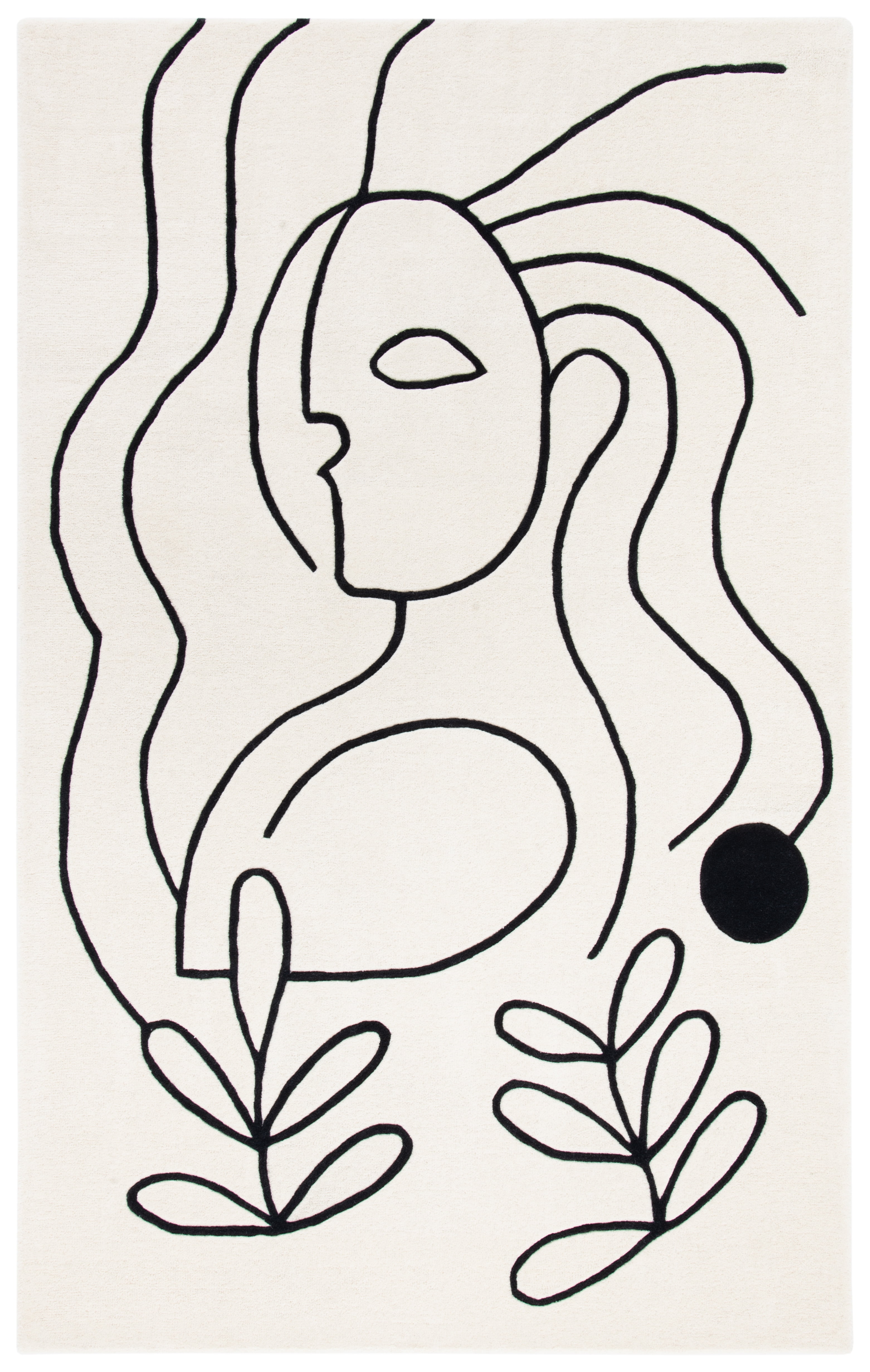SAFAVIEH Fifth Avenue Dawson Abstract Area Rug, Ivory/Black, 6' x 9'