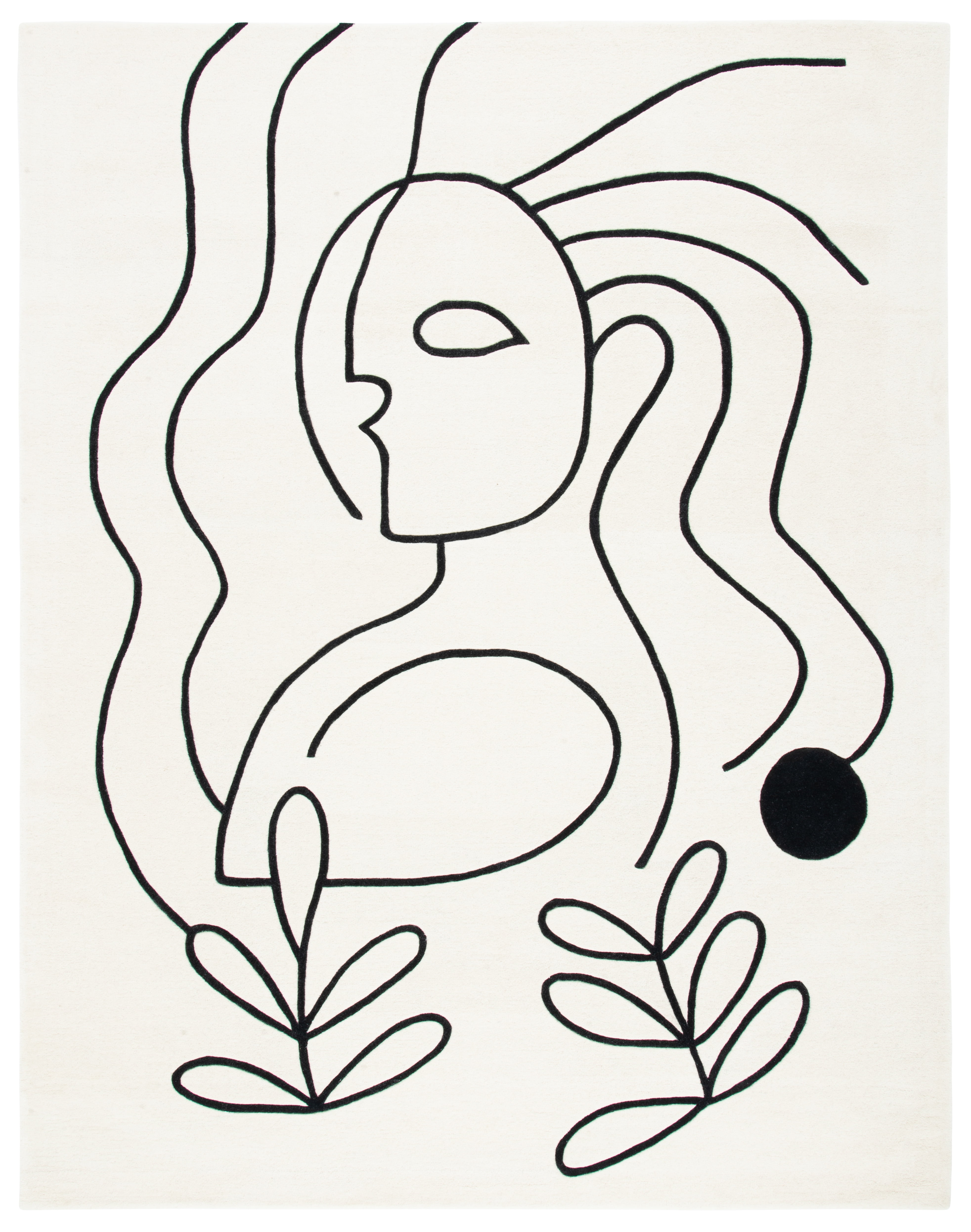 SAFAVIEH Fifth Avenue Dawson Abstract Area Rug, Ivory/Black, 8' x 10'