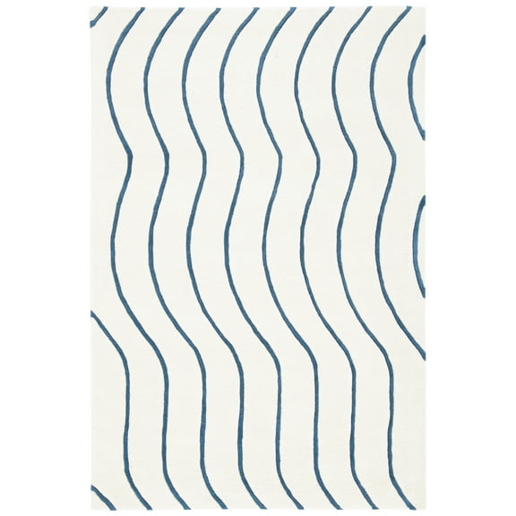 SAFAVIEH Fifth Avenue Dayna Geometric Area Rug, Ivory/Blue, 4' x 6'