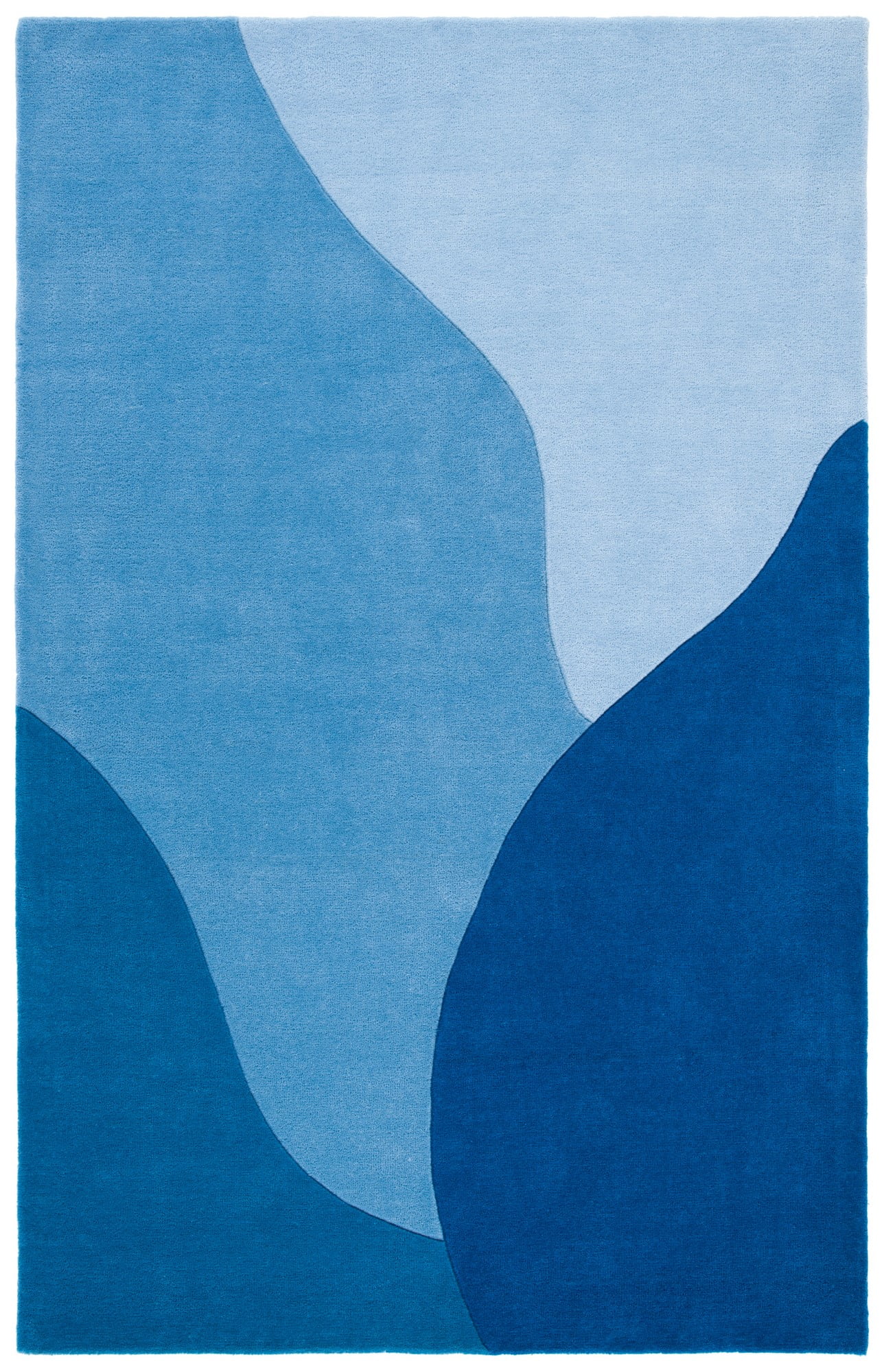 Artisan Blue Abstract Wool Tufted Rectangular Rug - 24x4