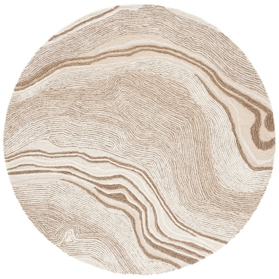 SAFAVIEH Fifth Avenue Deangelo Abstract Area Rug, Beige/Ivory, 6' x 6' Round