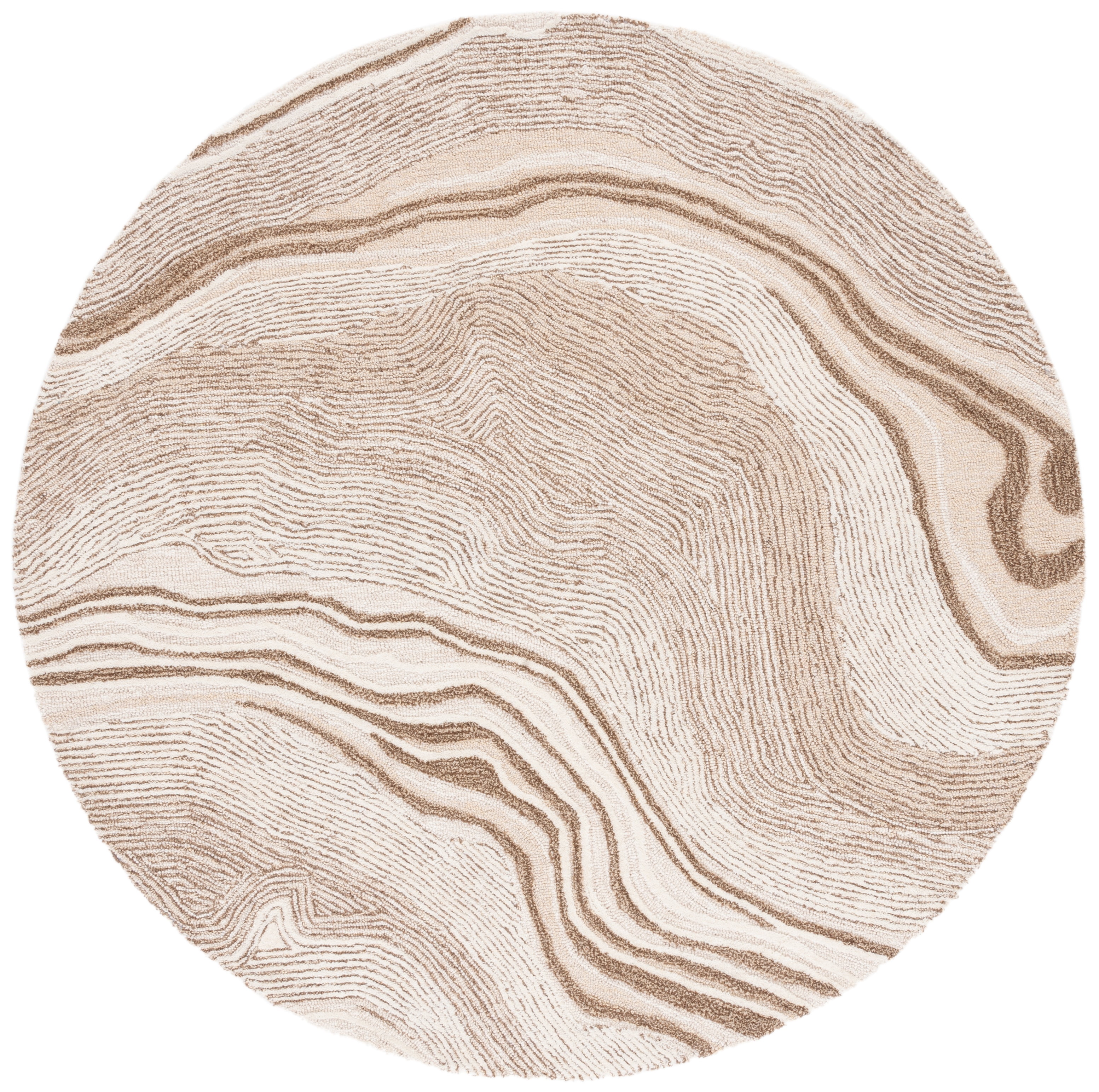 SAFAVIEH Fifth Avenue Deangelo Abstract Area Rug, Beige/Ivory, 8' x 8' Round