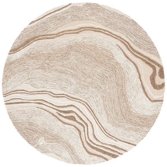 SAFAVIEH Fifth Avenue Deangelo Abstract Area Rug, Beige/Ivory, 8' x 8' Round
