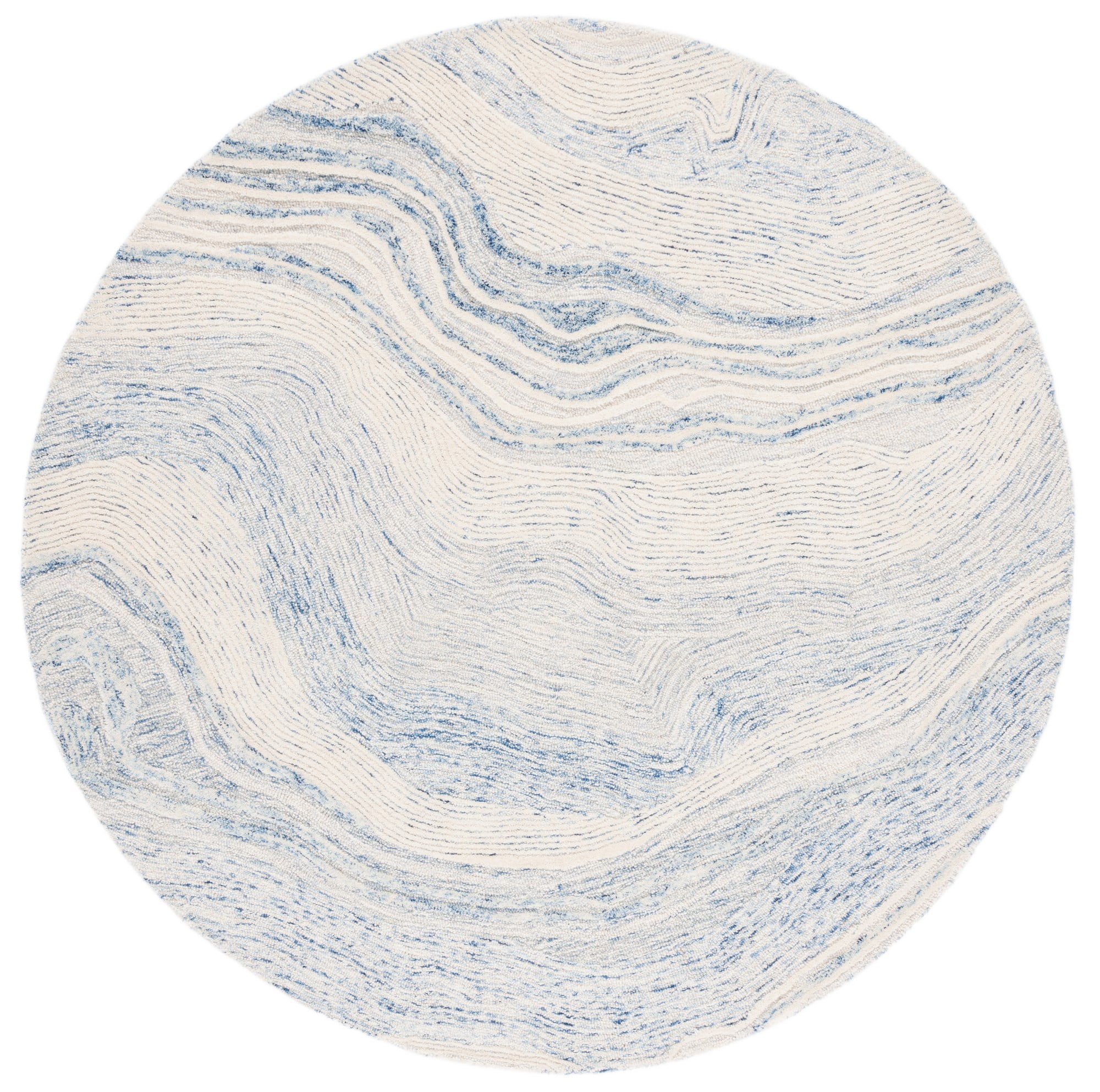 SAFAVIEH Fifth Avenue Deangelo Abstract Area Rug, Blue/Ivory, 6' x 6' Round