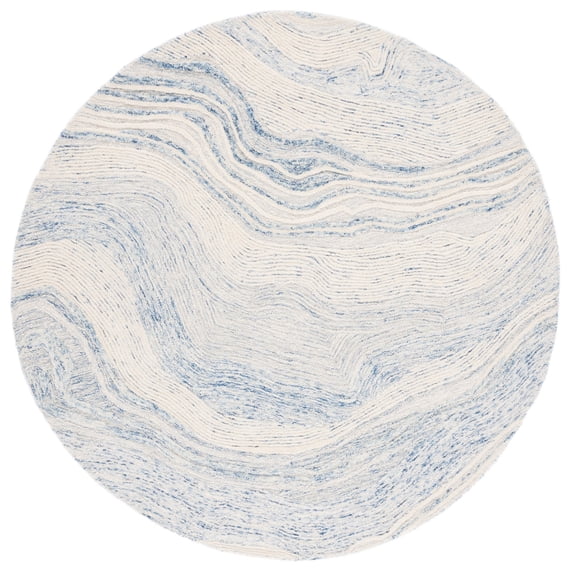SAFAVIEH Fifth Avenue Deangelo Abstract Area Rug, Blue/Ivory, 6' x 6' Round