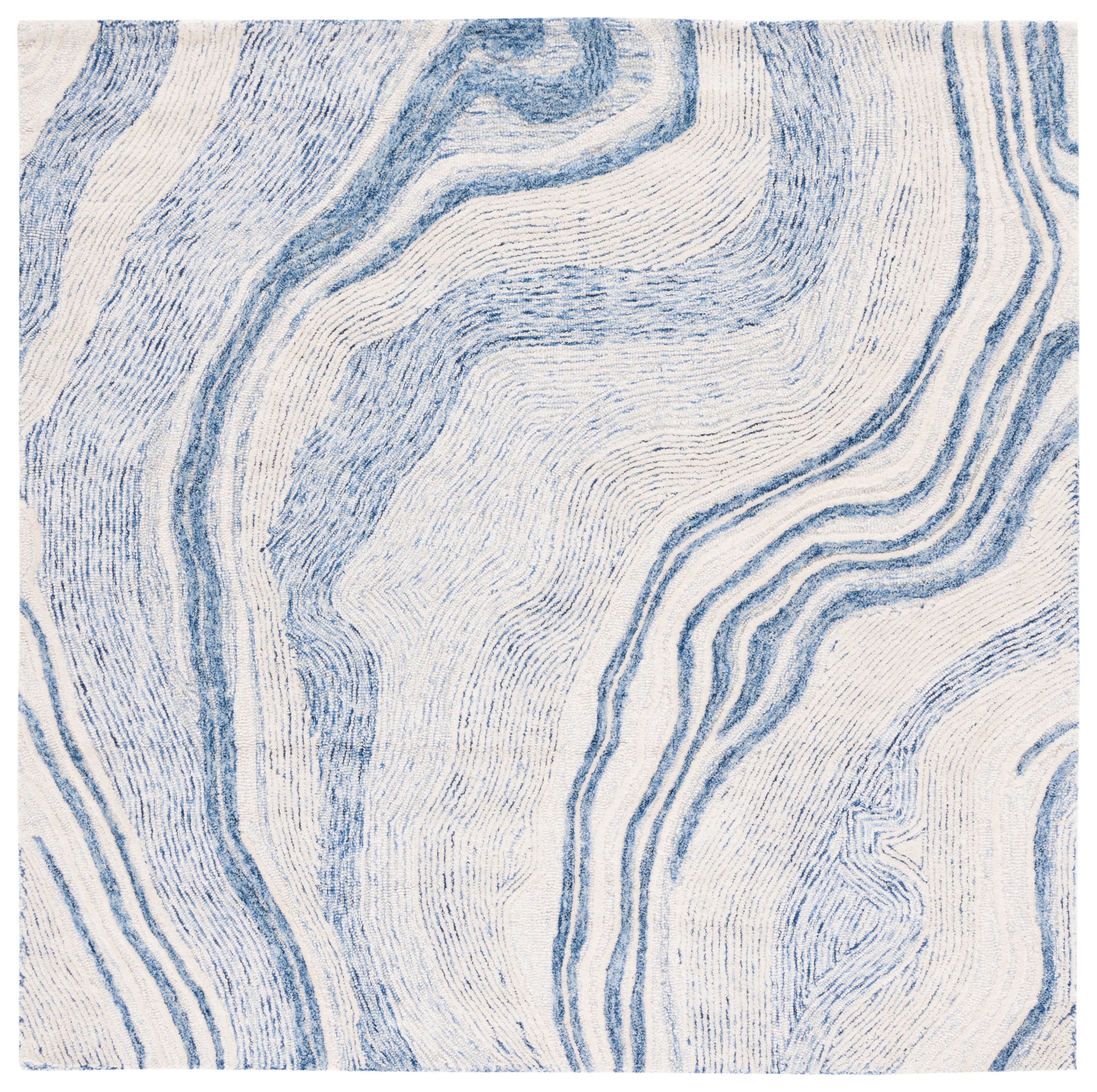 SAFAVIEH Fifth Avenue Deangelo Abstract Area Rug, Blue/Ivory, 6' x 6' Square