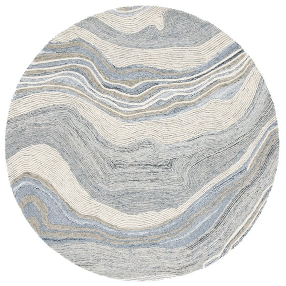 SAFAVIEH Fifth Avenue Deangelo Abstract Area Rug, Grey/Ivory, 4' x 4' Round