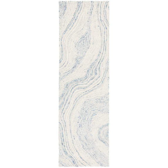 SAFAVIEH Fifth Avenue Deangelo Abstract Runner Rug, Blue/Ivory, 2'3" x 8'