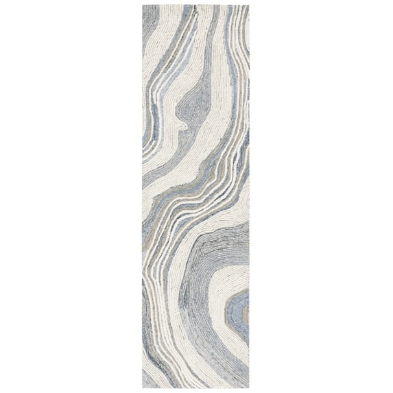 SAFAVIEH Fifth Avenue Deangelo Abstract Runner Rug, Grey/Ivory, 2'3" x 10'