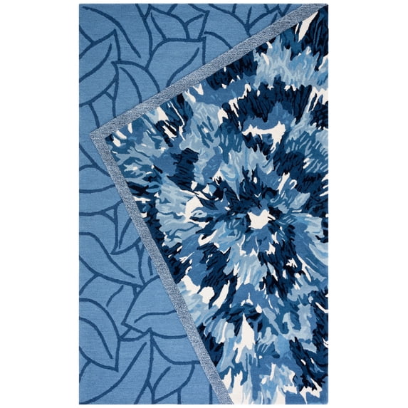 SAFAVIEH Fifth Avenue Deborah Abstract Area Rug, Blue/Ivory, 5' x 5' Square