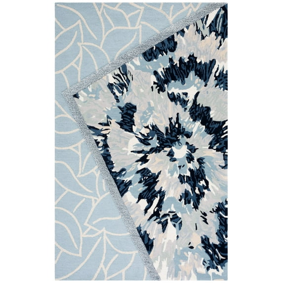 SAFAVIEH Fifth Avenue Deborah Abstract Area Rug, Light Blue/Navy, 4' x 6'