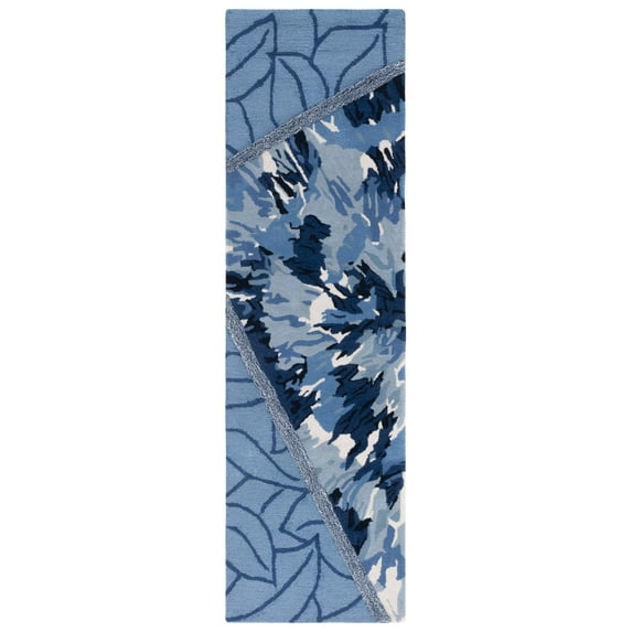 SAFAVIEH Fifth Avenue Deborah Abstract Runner Rug, Blue/Ivory, 2'3" x 8'