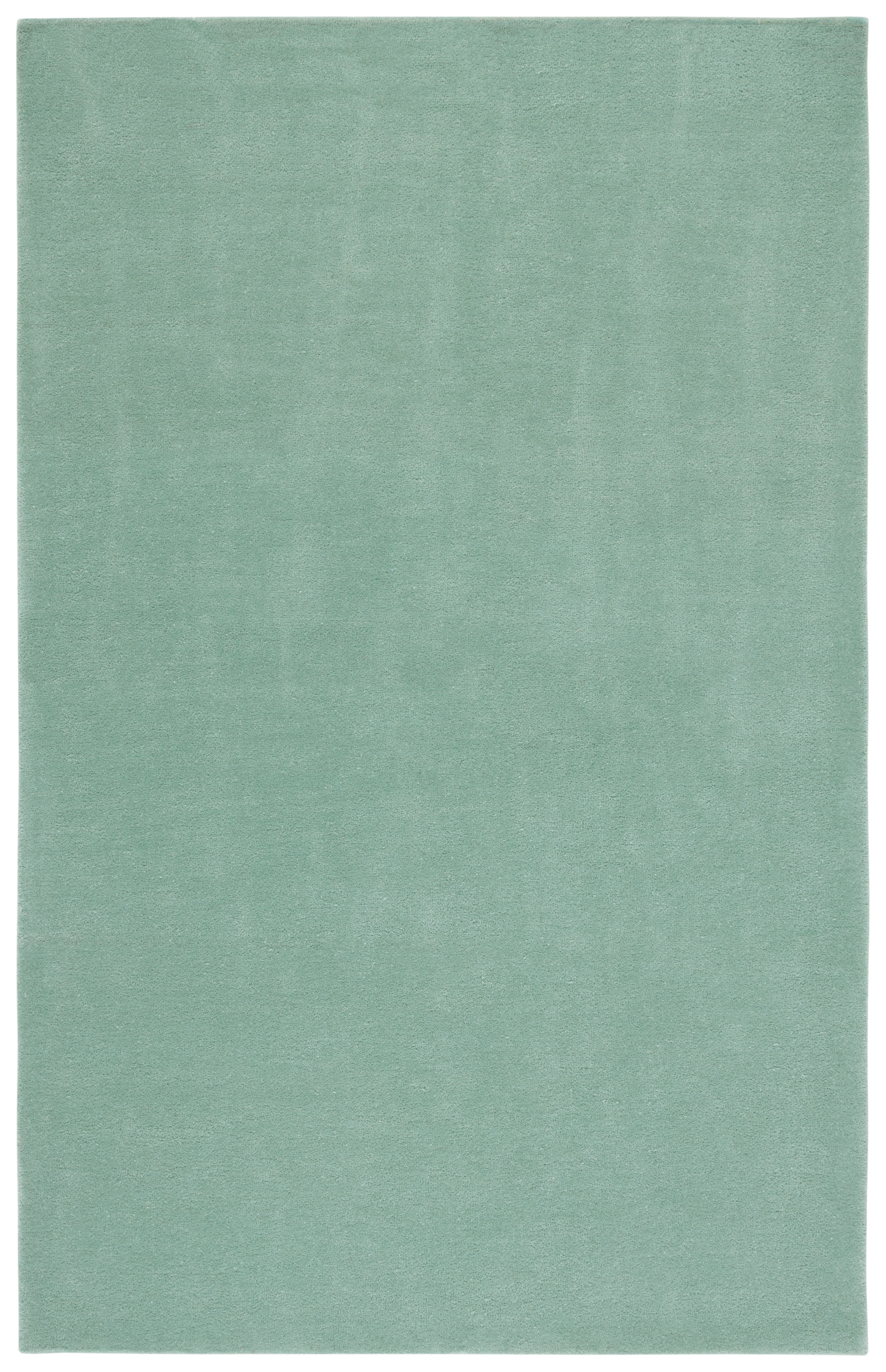 Art Deco Hand-Tufted Wool & Silk Green Square Rug - 5' x 5'