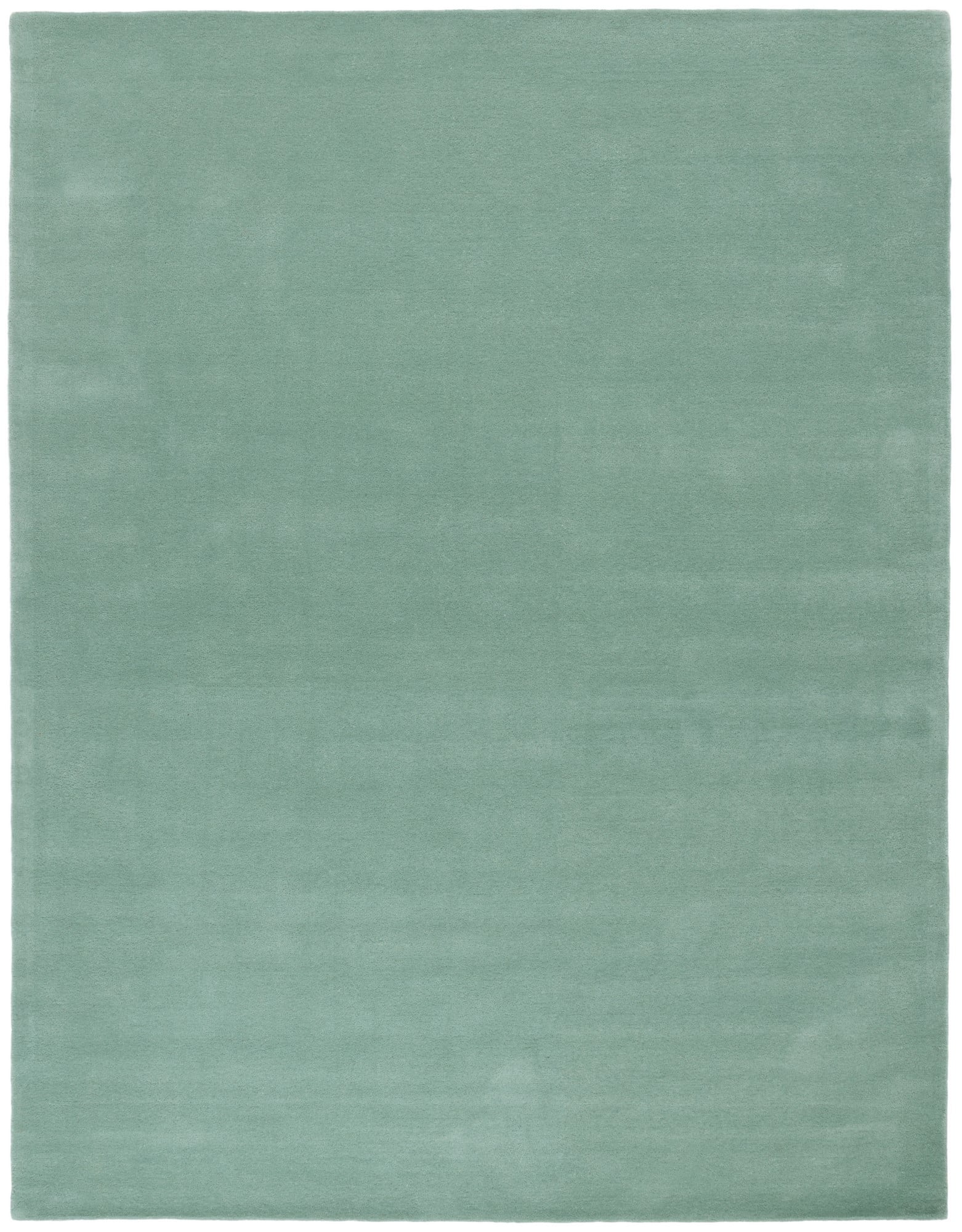 Green 8' x 10' Handmade Wool and Silk Area Rug