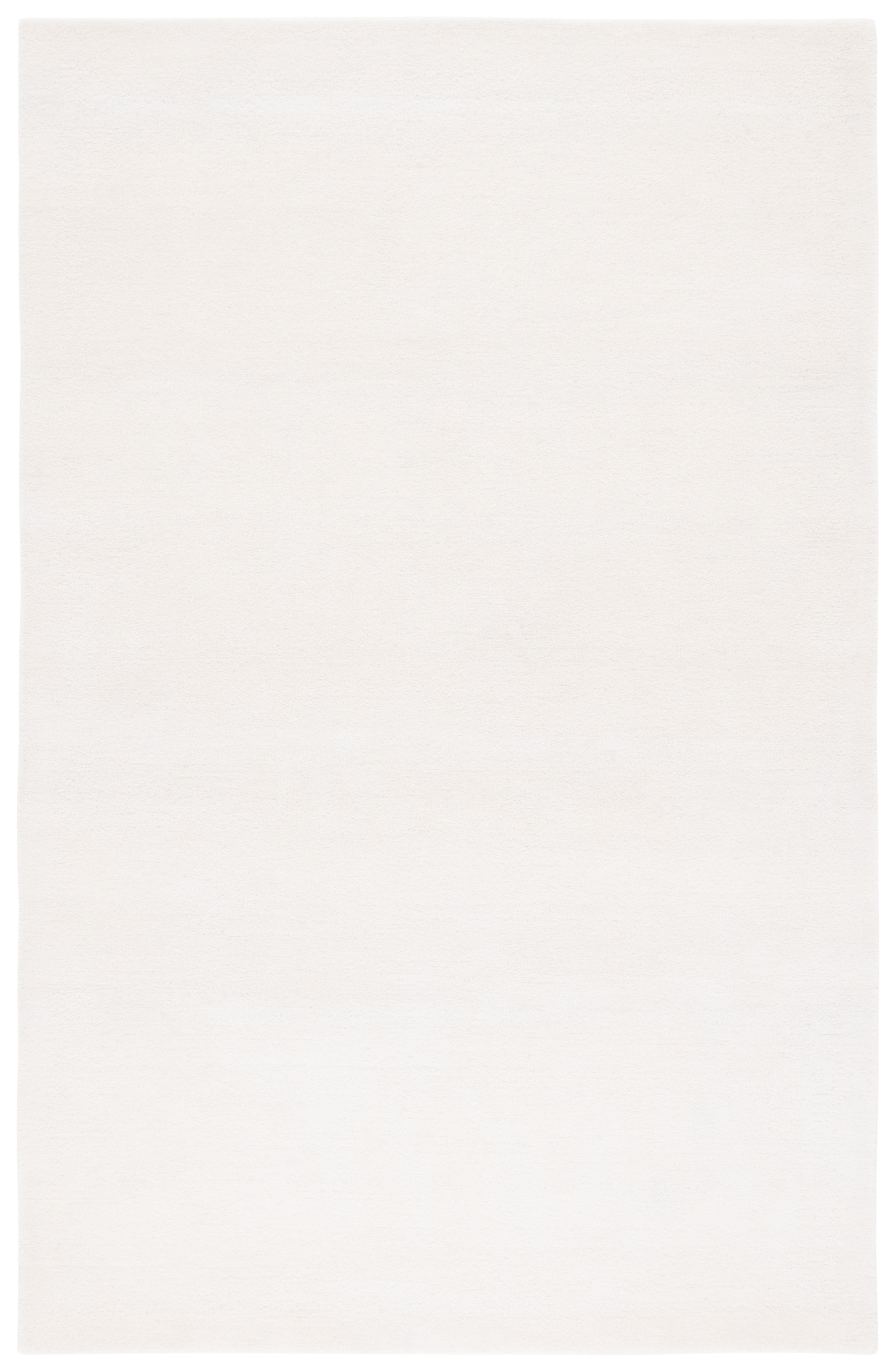 Ivory Elegance 5' Square Hand-Tufted Wool & Silk Area Rug