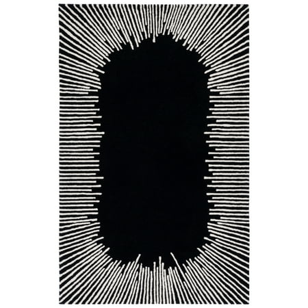 SAFAVIEH Fifth Avenue Declan Abstract Area Rug, Black/Ivory, 6' x 9'